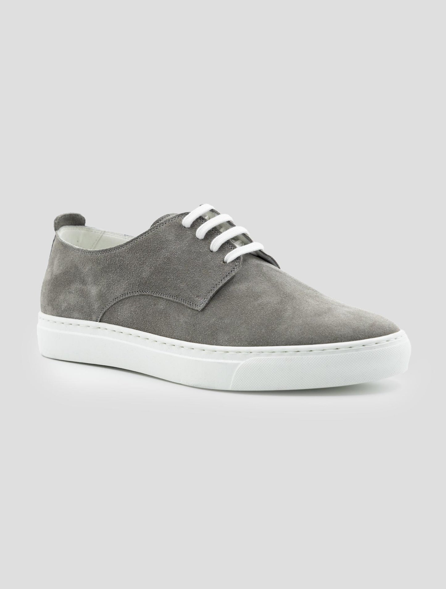 Kiton Gray Leather Suede Sneakers