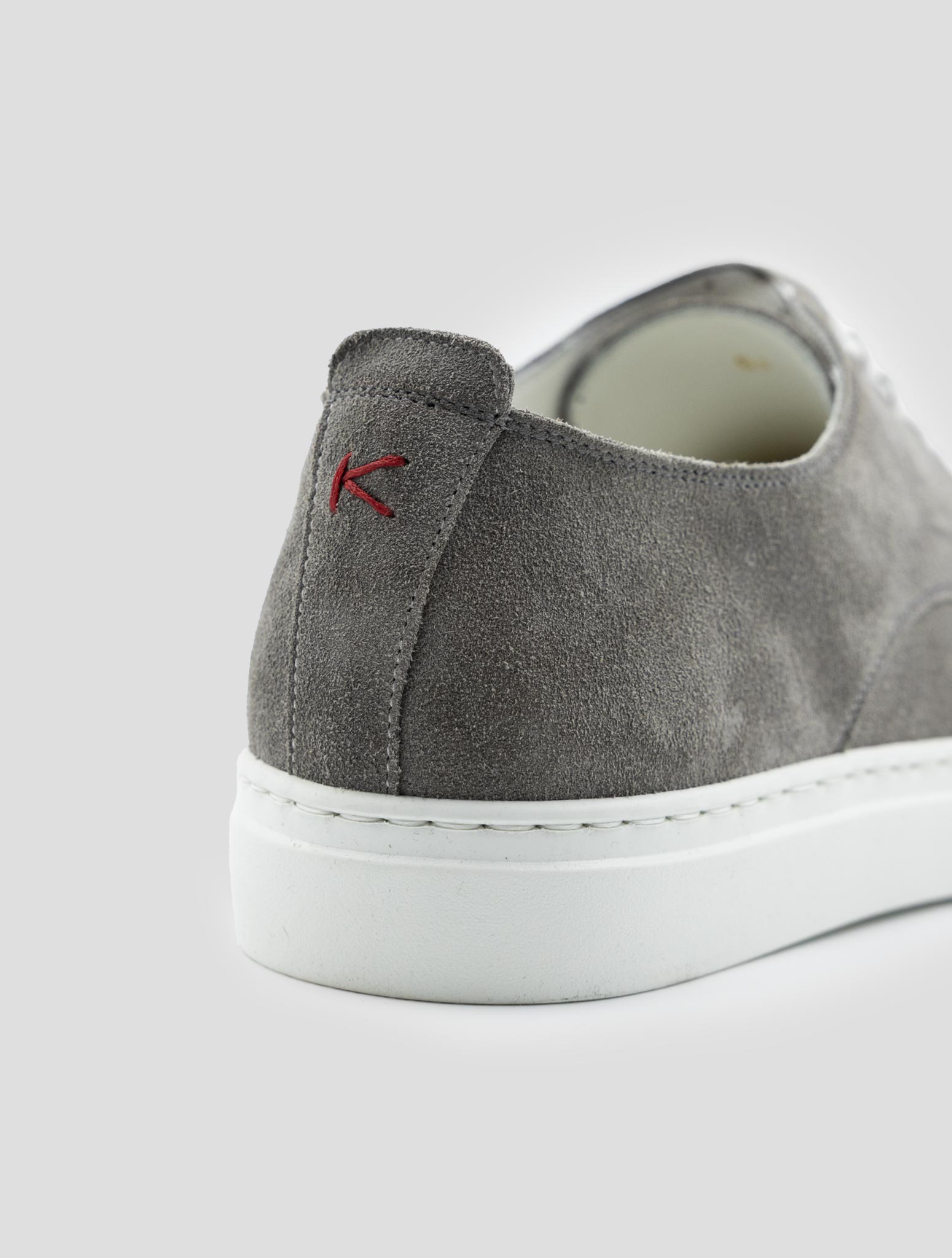 Kiton Gray Leather Suede Sneakers