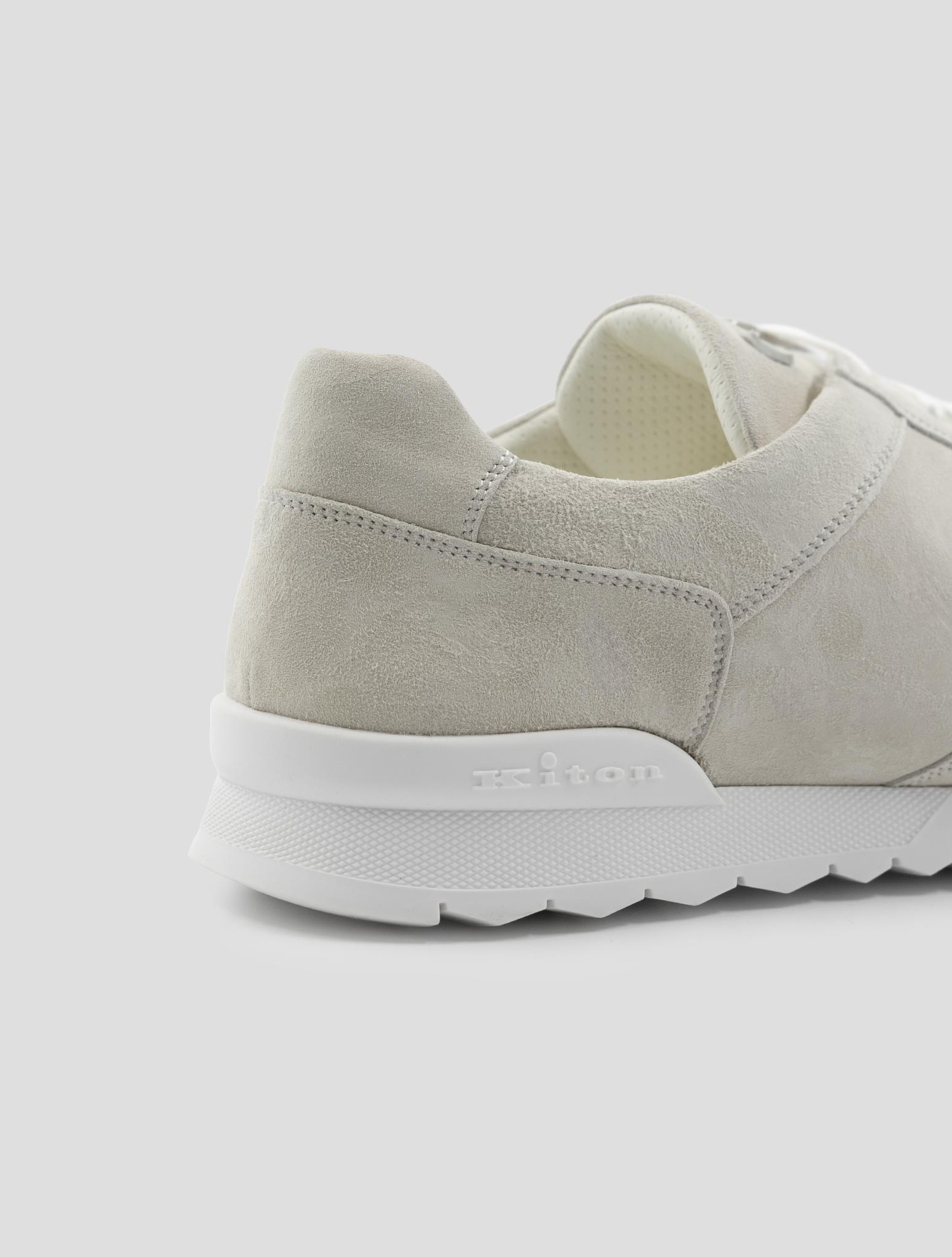 Kiton Beige Leather Suede Sneakers