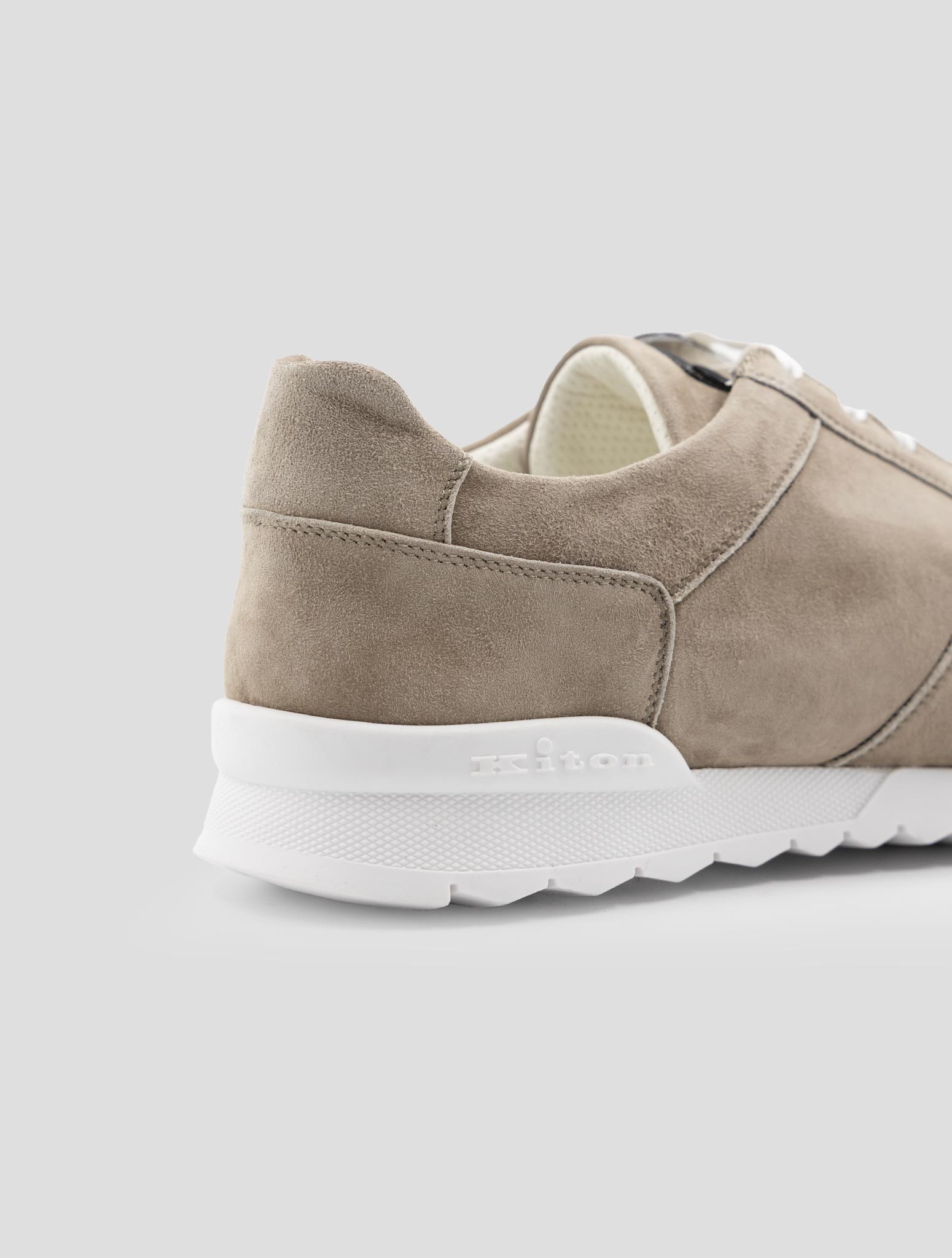 Kiton Beige Leather Suede Sneakers
