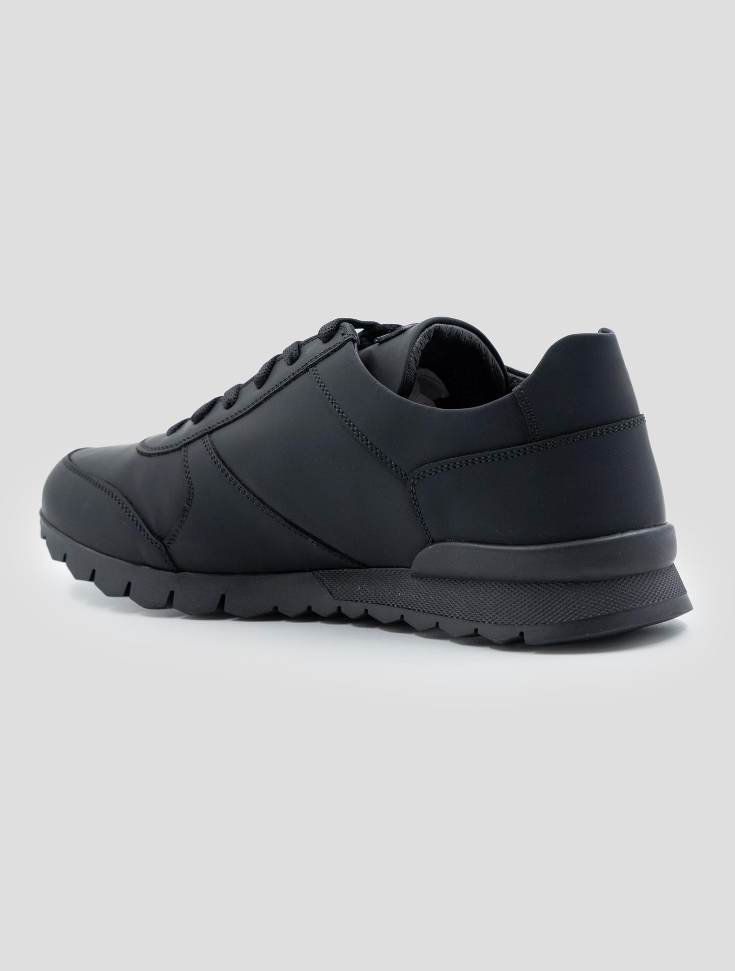 Kiton Black Leather Sneakers