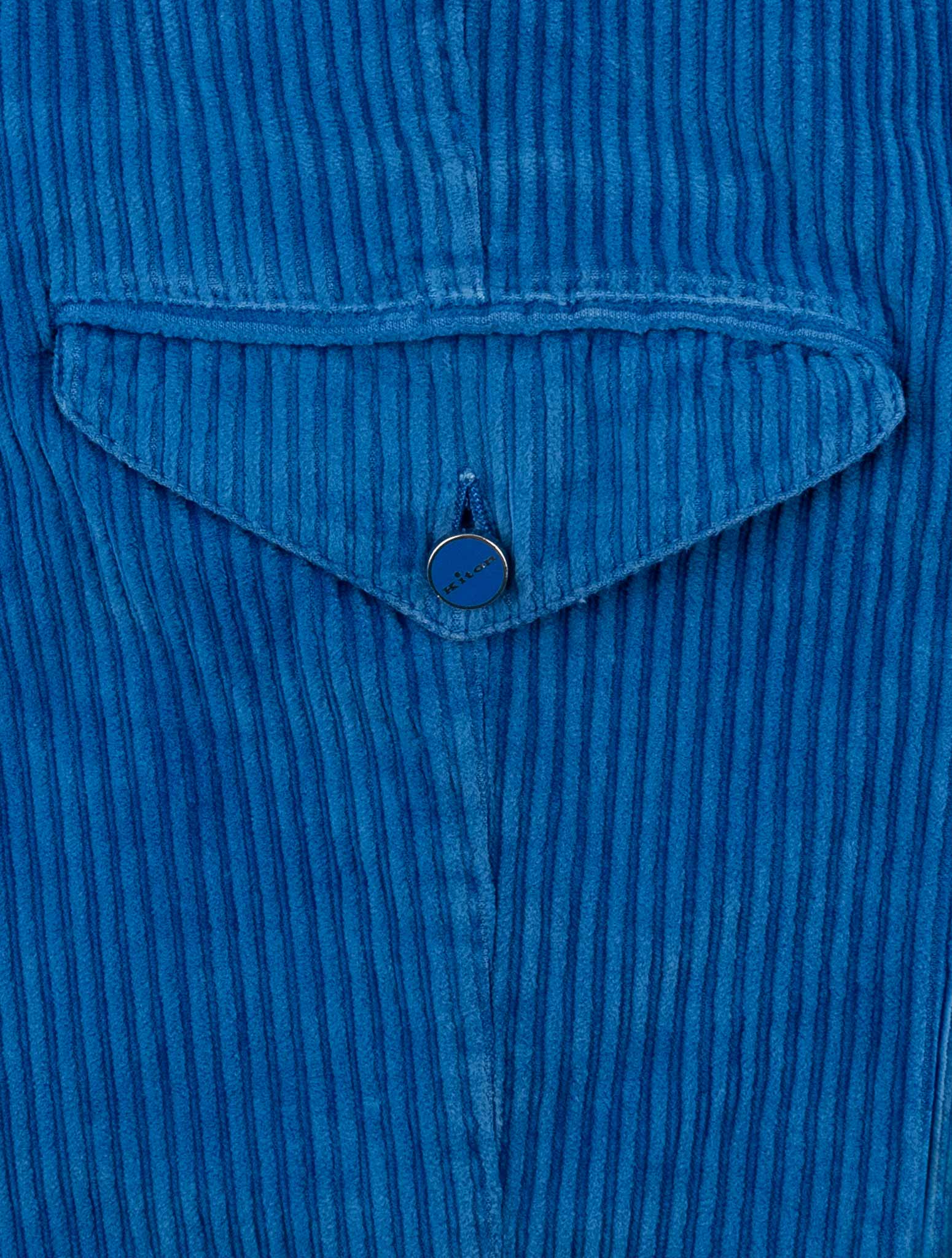 Kiton Blue Cotton Velvet Pants