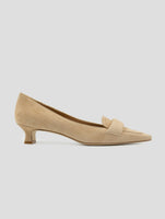 Kiton Beige Leather Suede Decollete