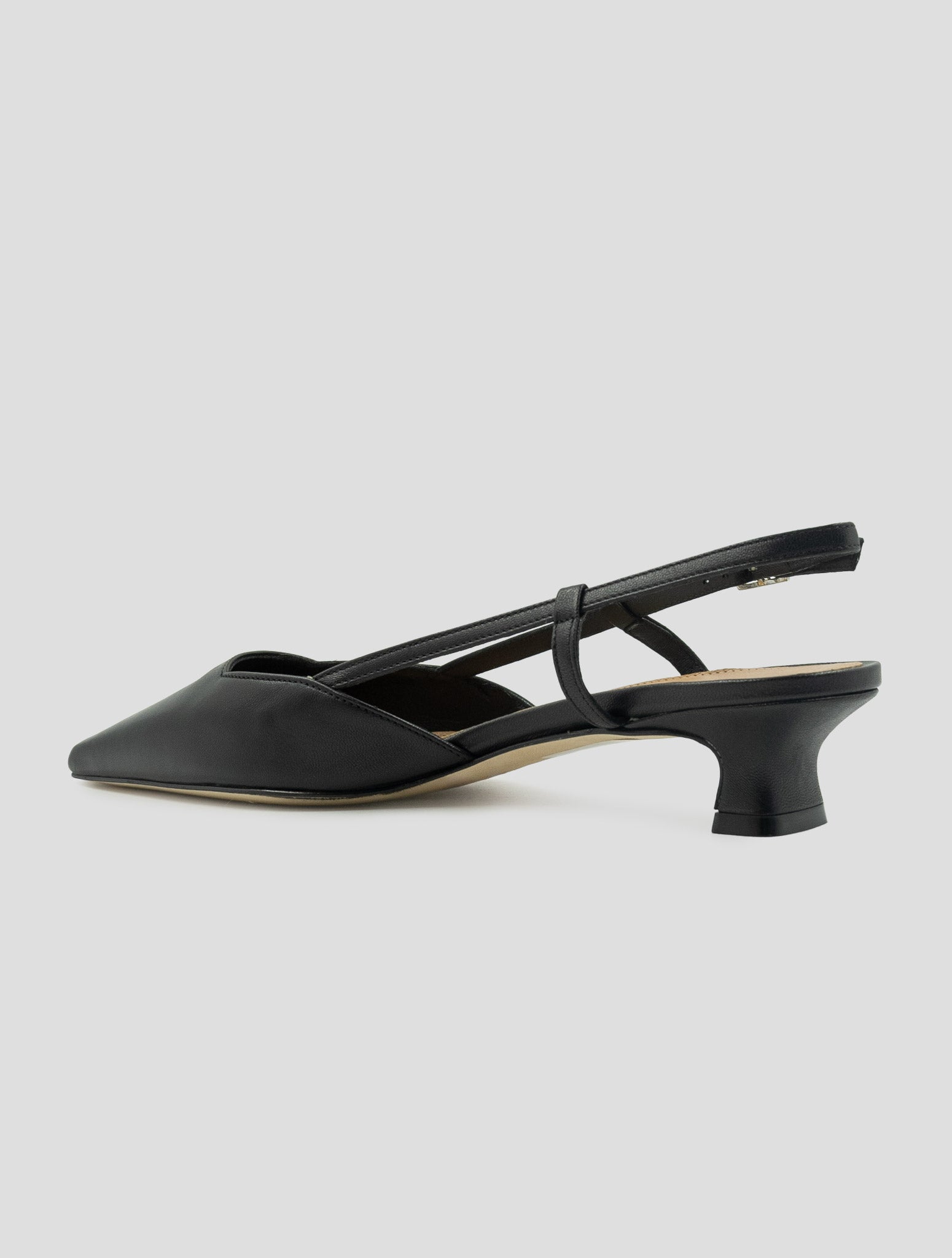 Kiton Black Leather Slingbacks