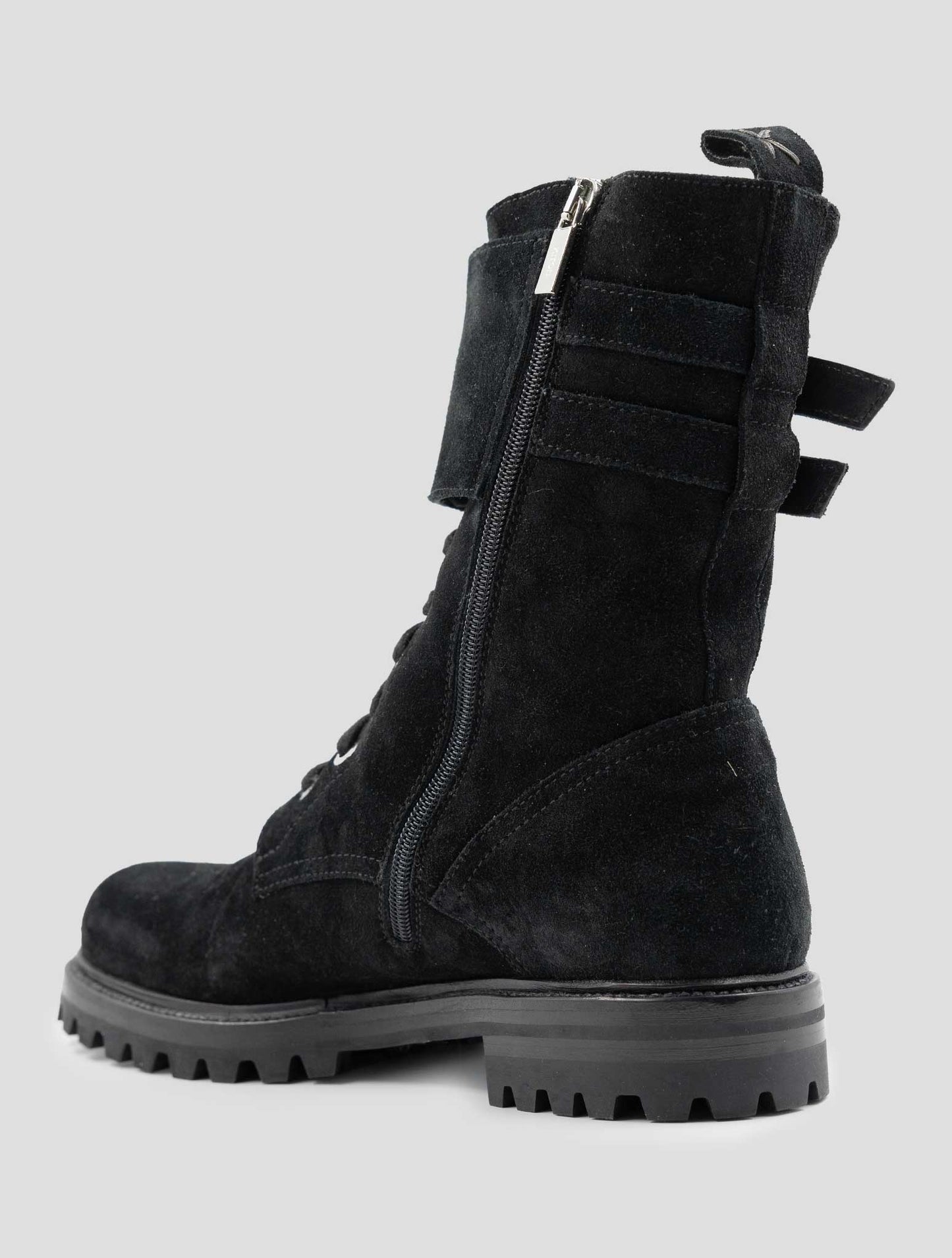 Kiton Black Leather Suede With Fur Boots