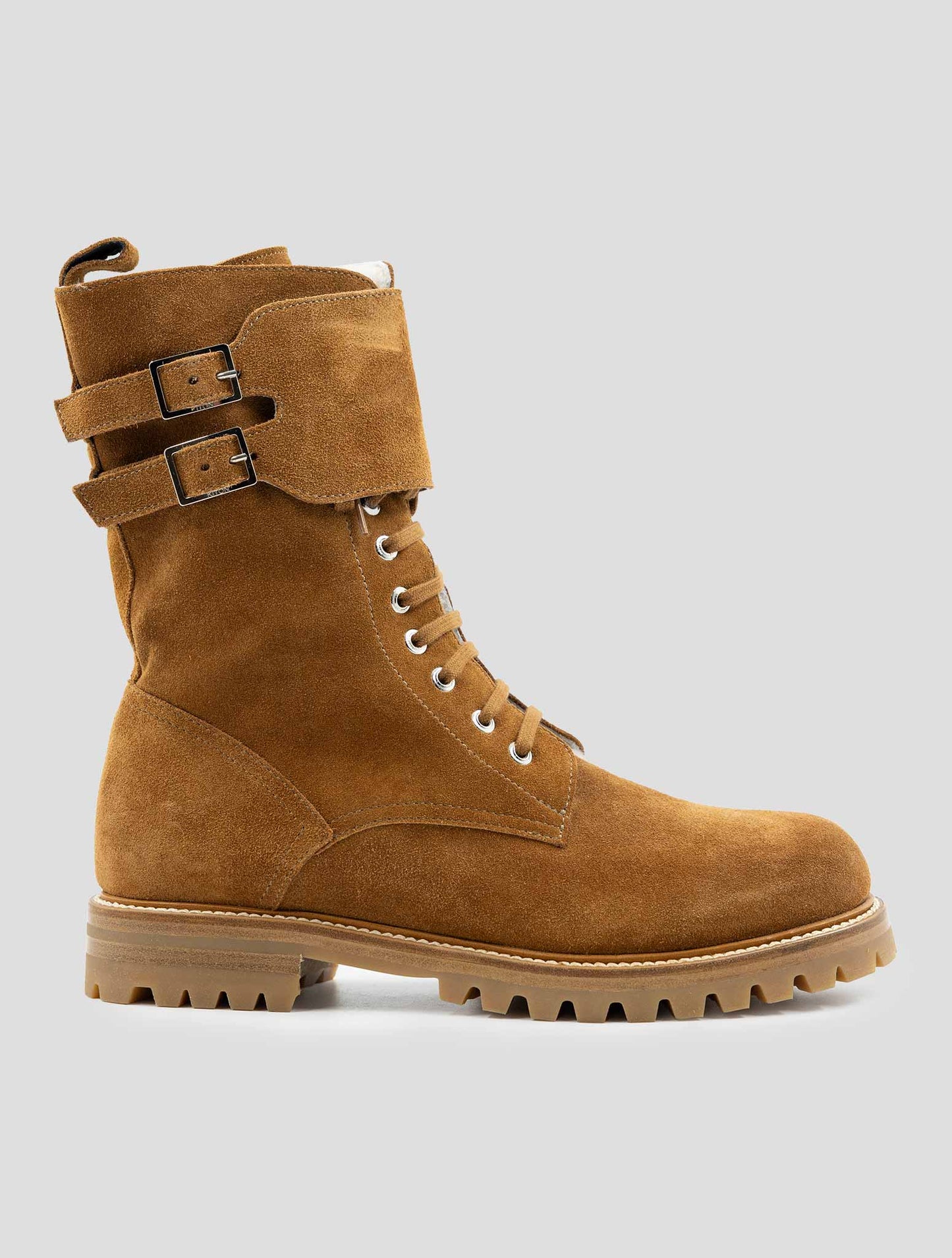 Kiton Brown Leather Suede With Fur Boots