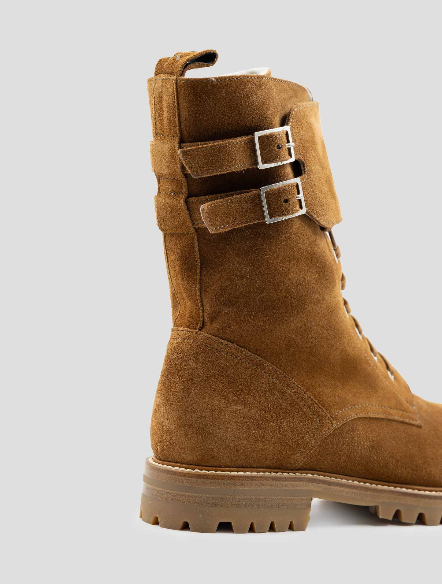 Kiton Brown Leather Suede With Fur Boots