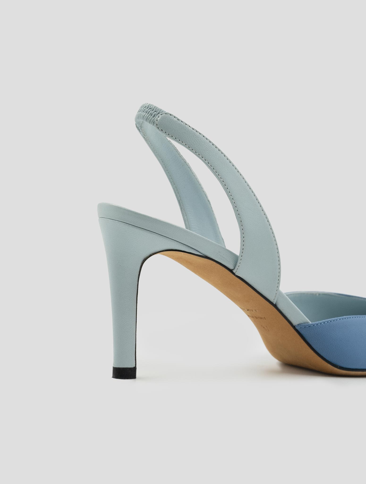 Kiton Light Blue Leather Slingbacks
