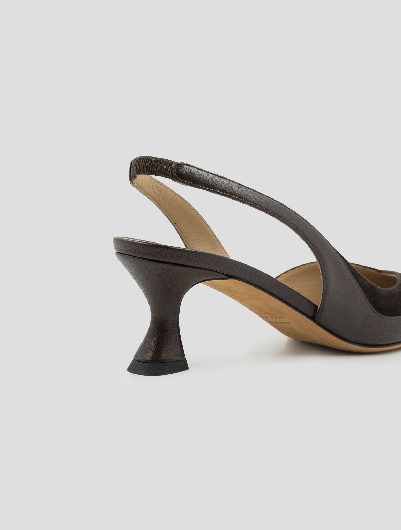 Kiton Brown Leather Suede Leather Slingbacks