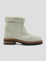 Kiton Gray Leather Shearling Boots