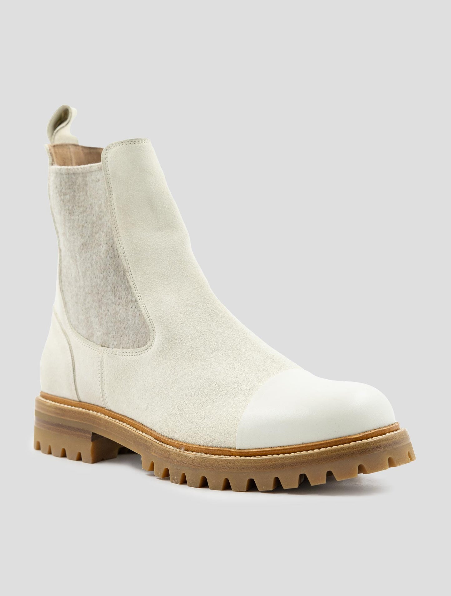 Kiton Beige Leather Leather Suede Boots
