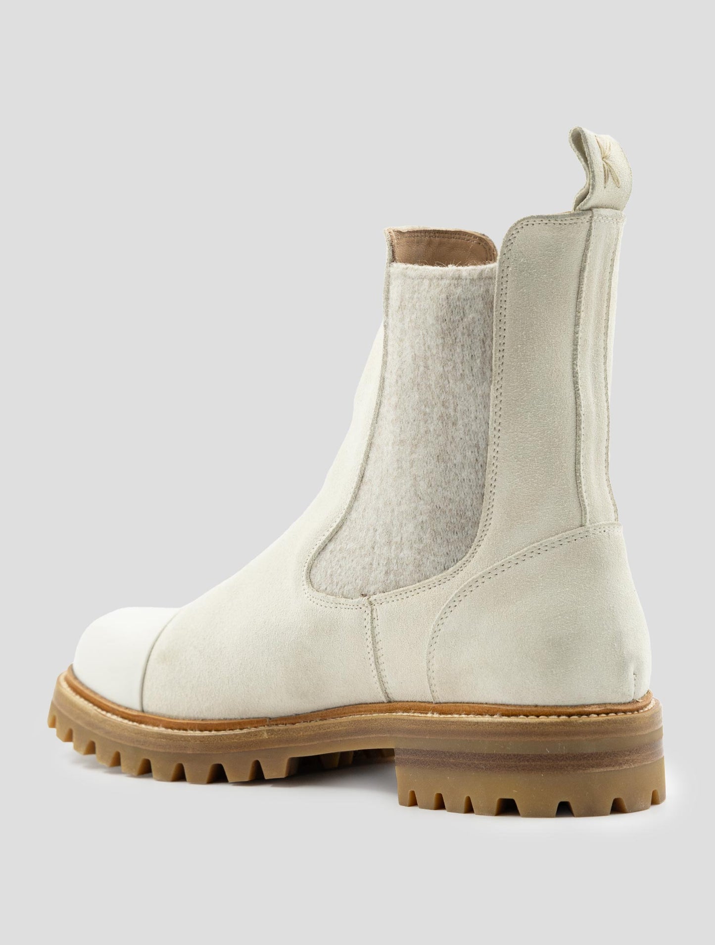 Kiton Beige Leather Leather Suede Boots