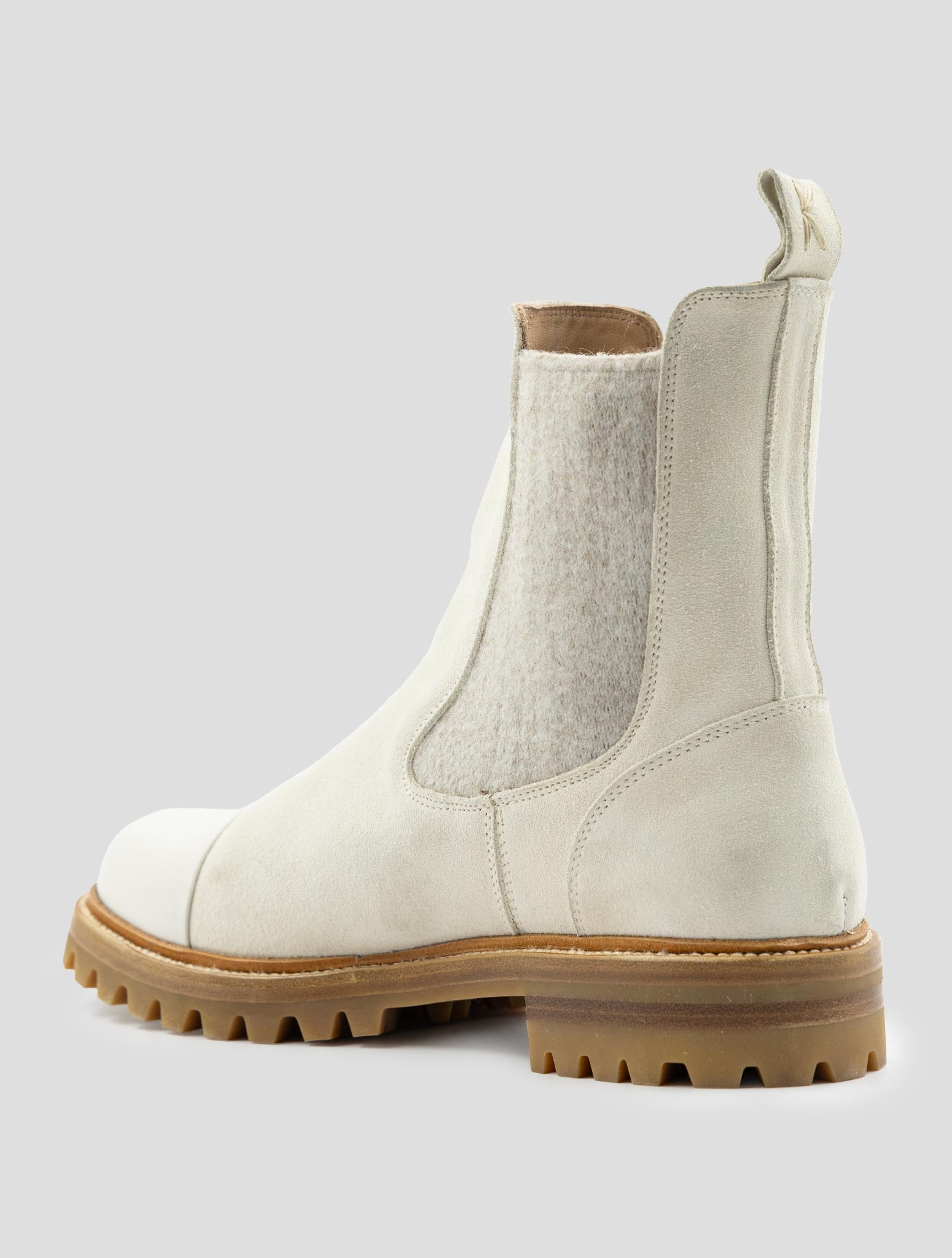 Kiton Beige Leather Leather Suede Boots