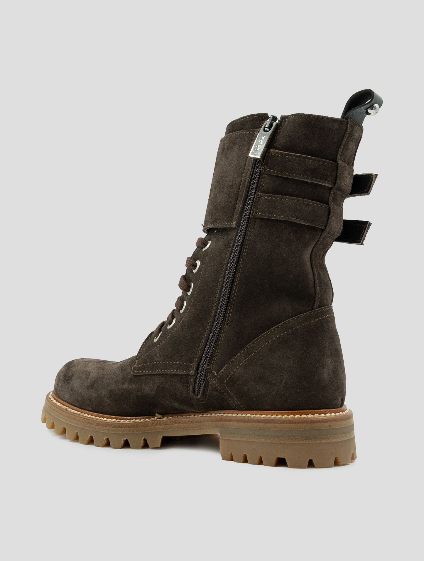 Kiton Brown Leather Suede With Fur Boots