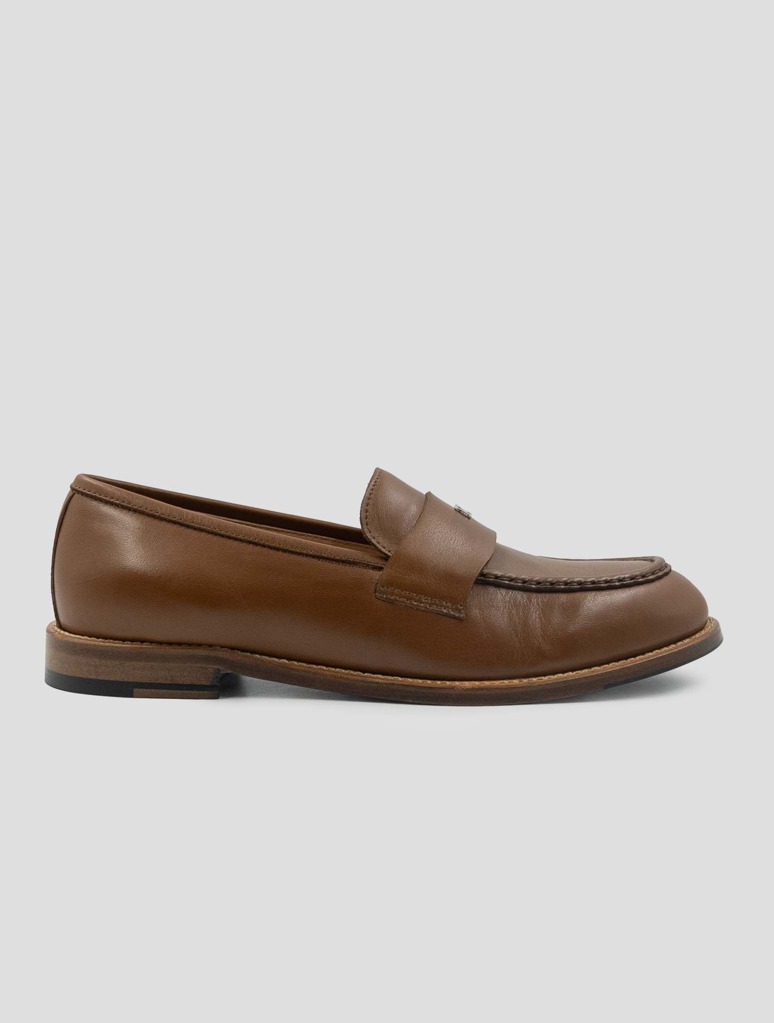 Kiton Brown Leather Loafers