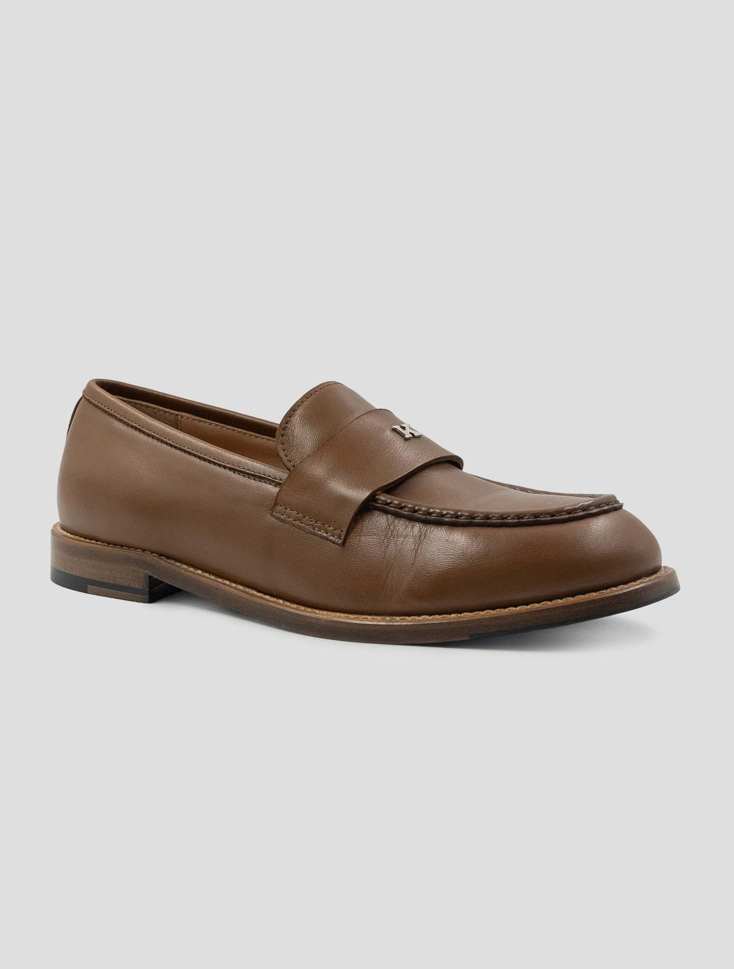 Kiton Brown Leather Loafers