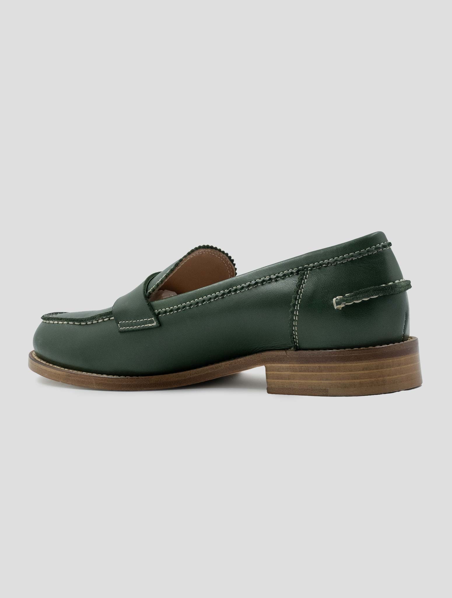 Kiton Green Leather Loafers