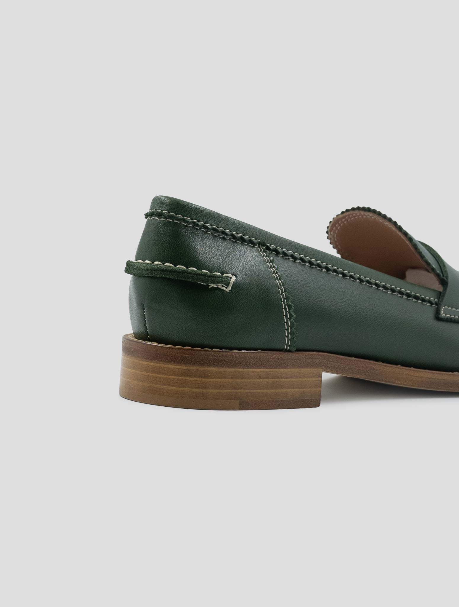 Kiton Green Leather Loafers