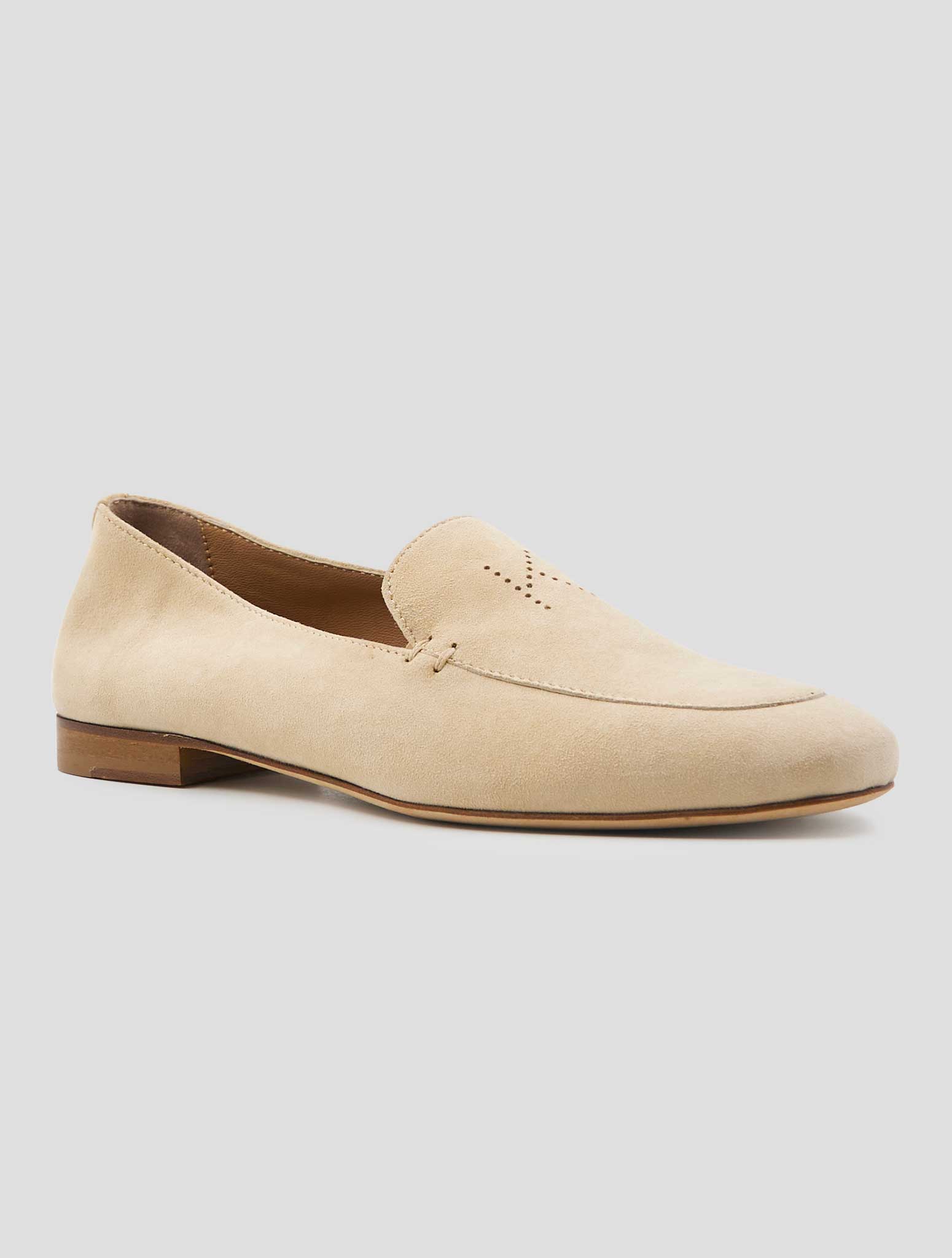 Kiton Beige Leather Suede Loafers