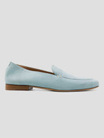 Kiton Light Blue Leather Suede Loafers