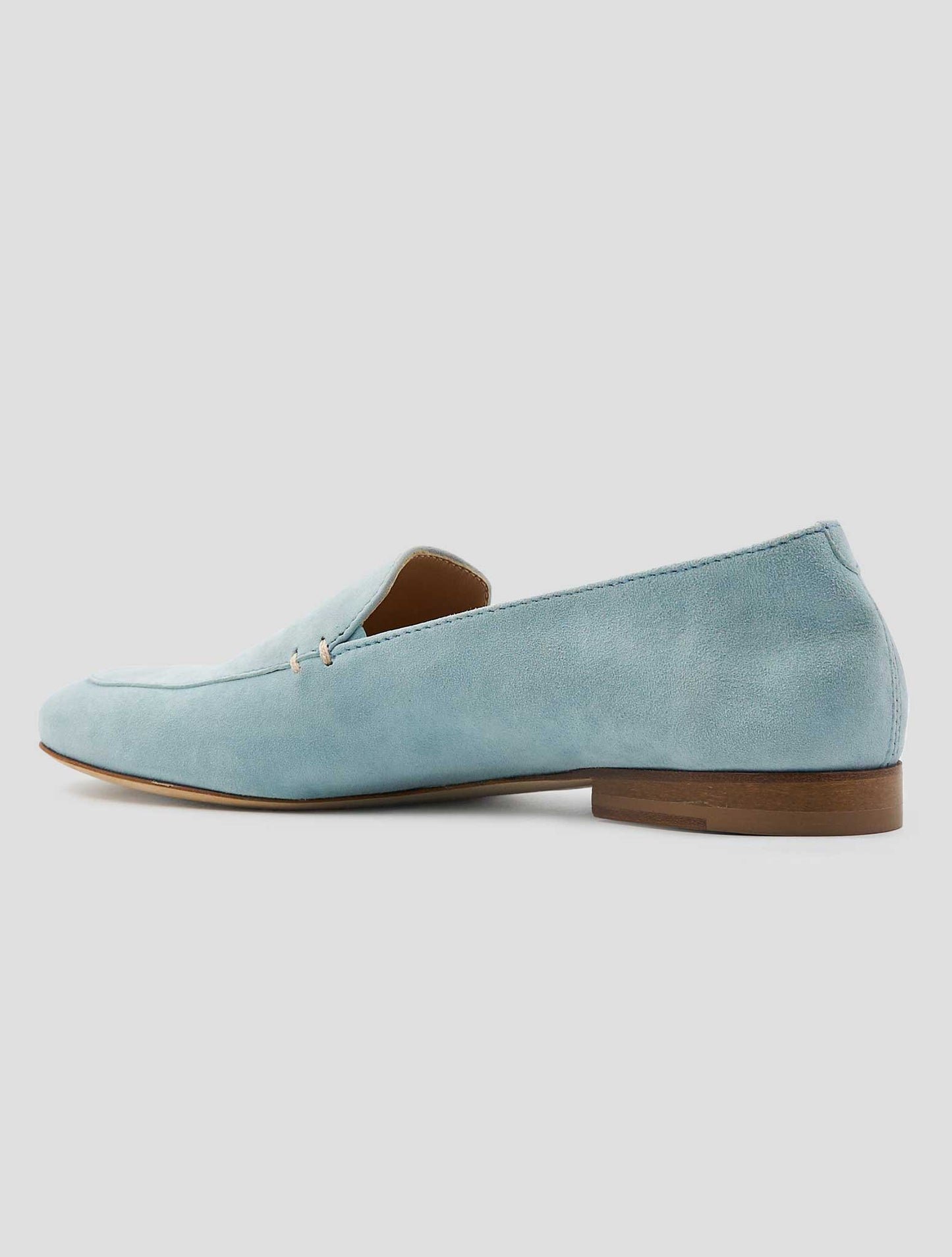 Kiton Light Blue Leather Suede Loafers