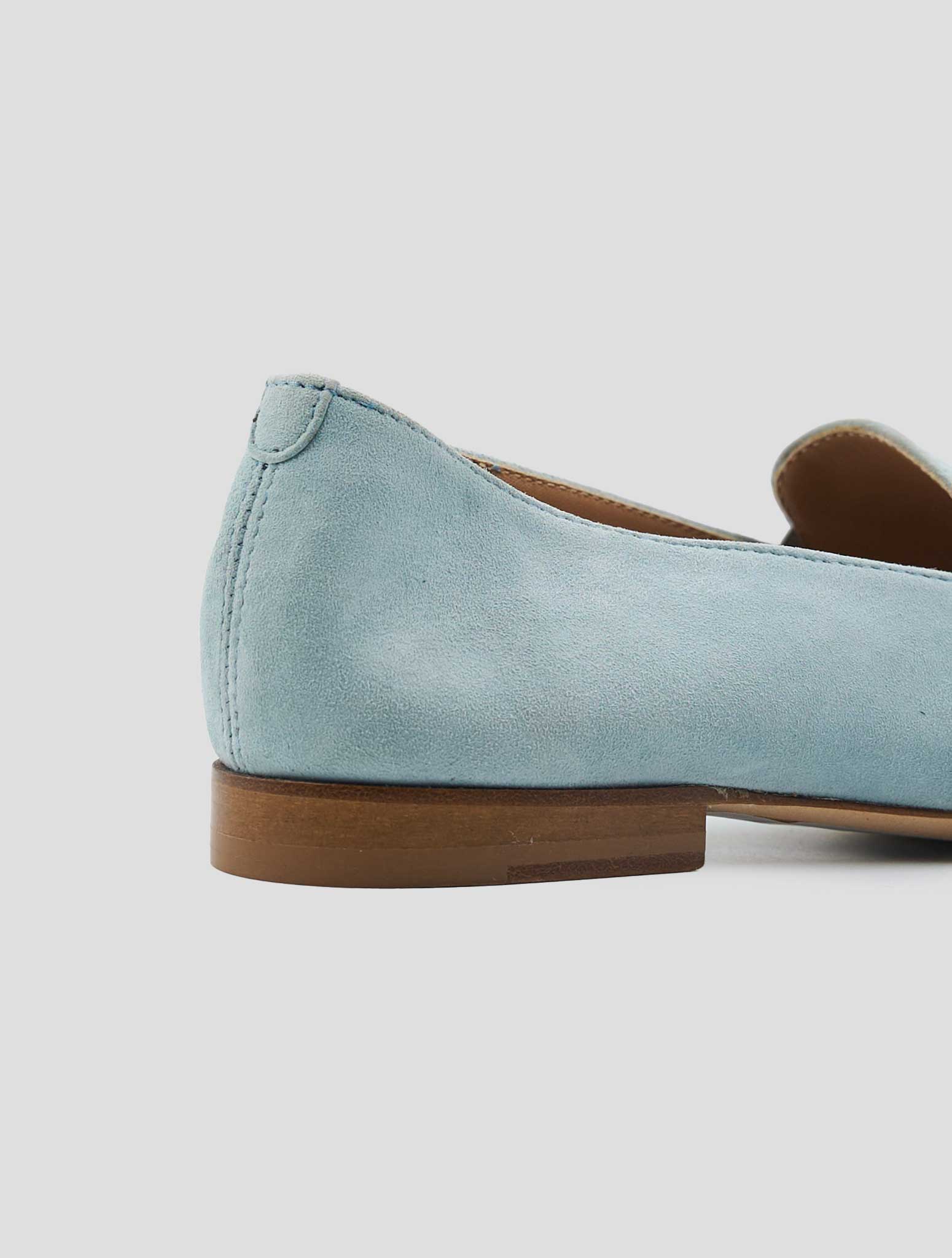 Kiton Light Blue Leather Suede Loafers
