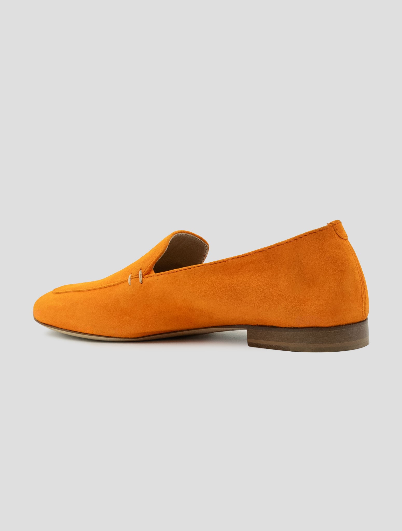 Kiton Orange Leather Suede Loafers