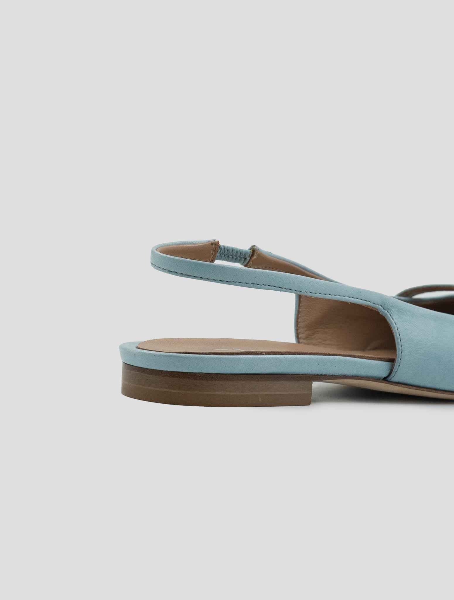 Kiton Light Blue Leather Ballerina