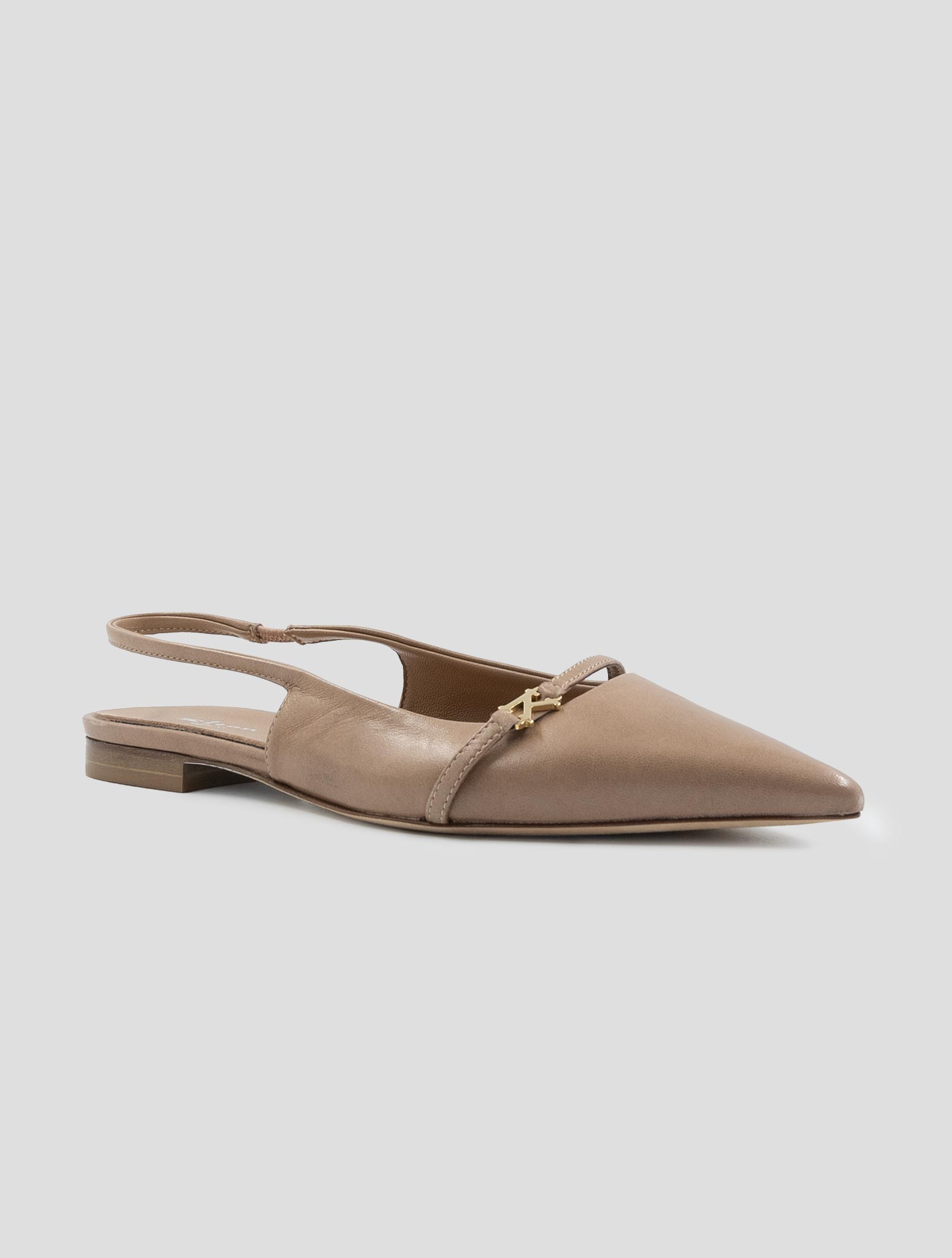 Kiton Beige Leather Ballerina