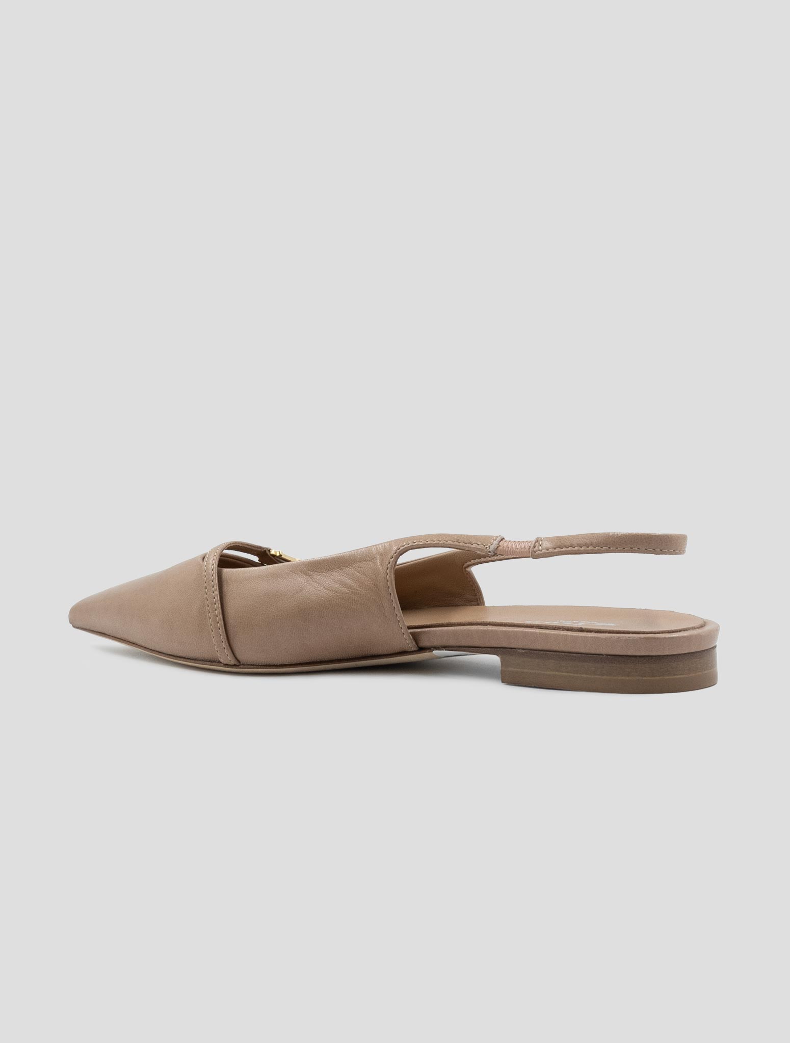 Kiton Beige Leather Ballerina