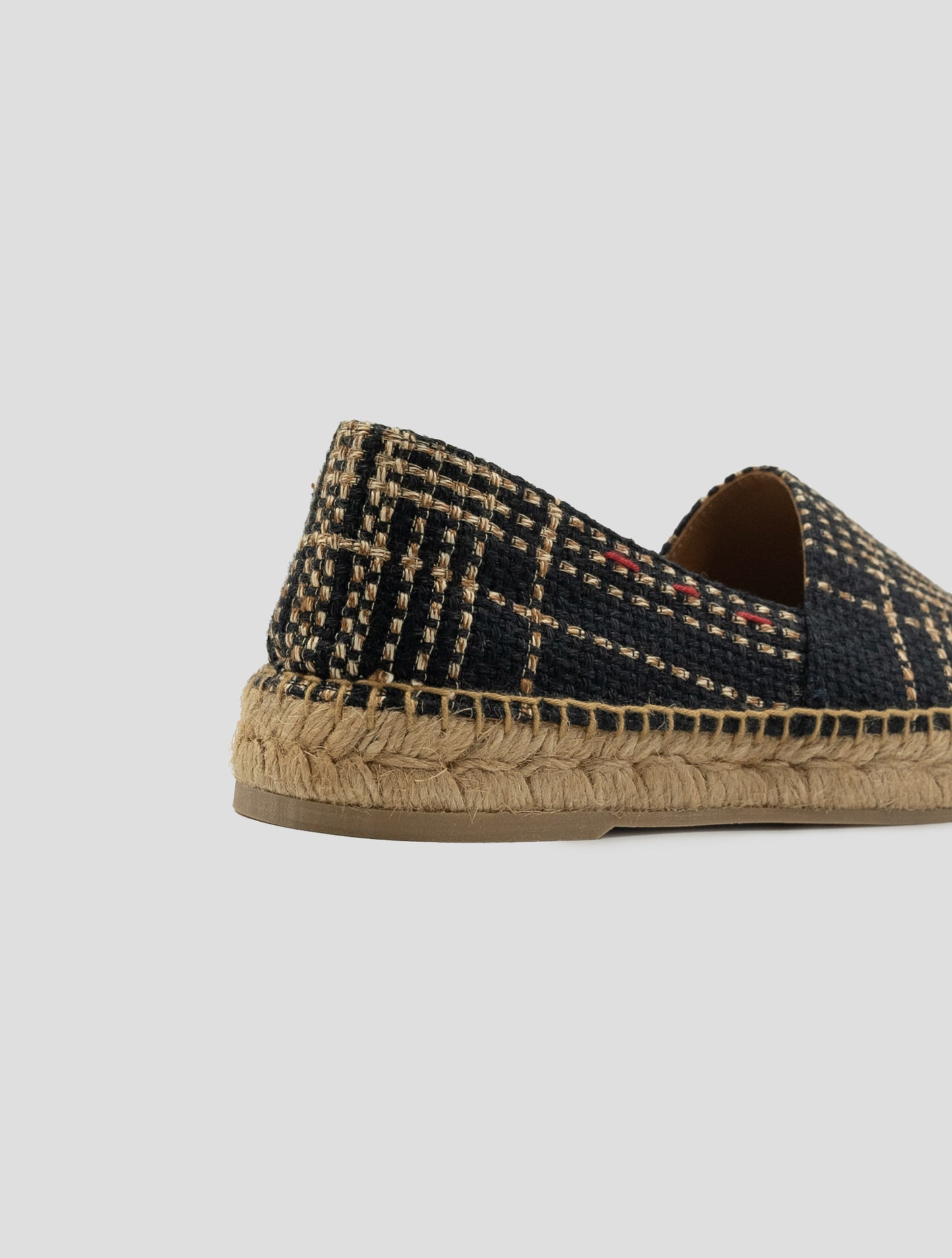 Kiton Black Beige Linen Viscose Espadrillas