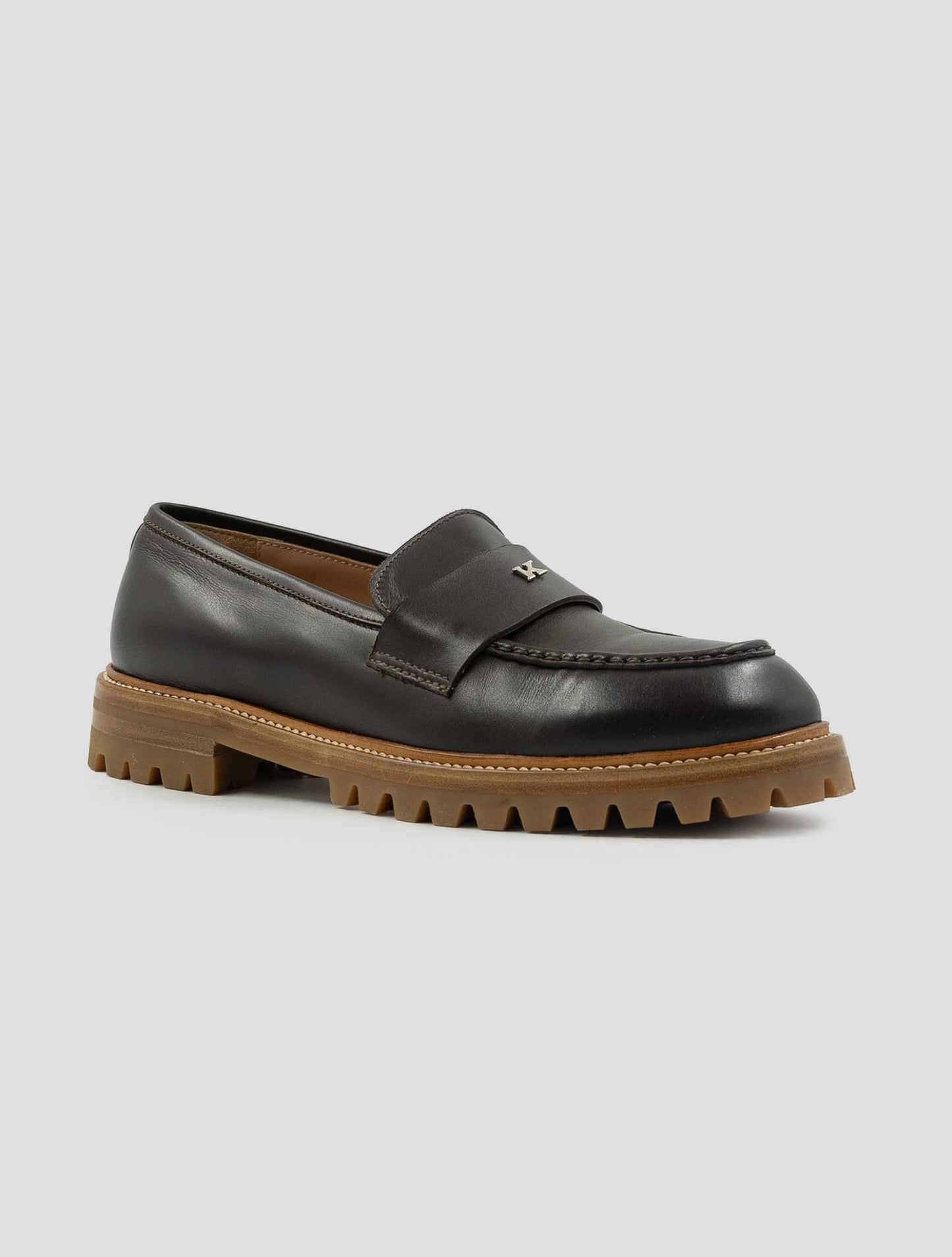Kiton Brown Leather Loafers