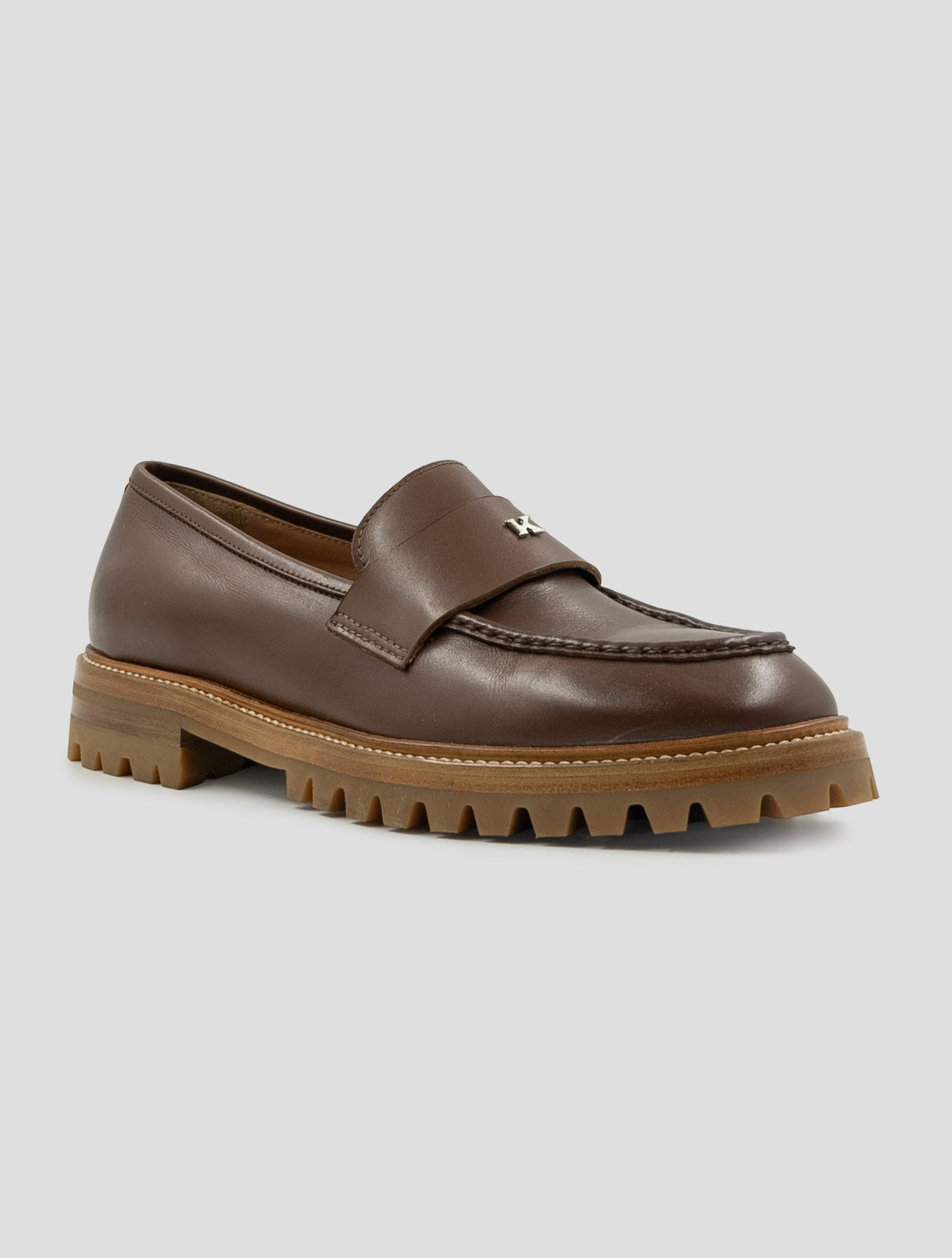 Kiton Brown Leather Loafers