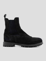 Kiton Black Leather Suede With Fur Boots