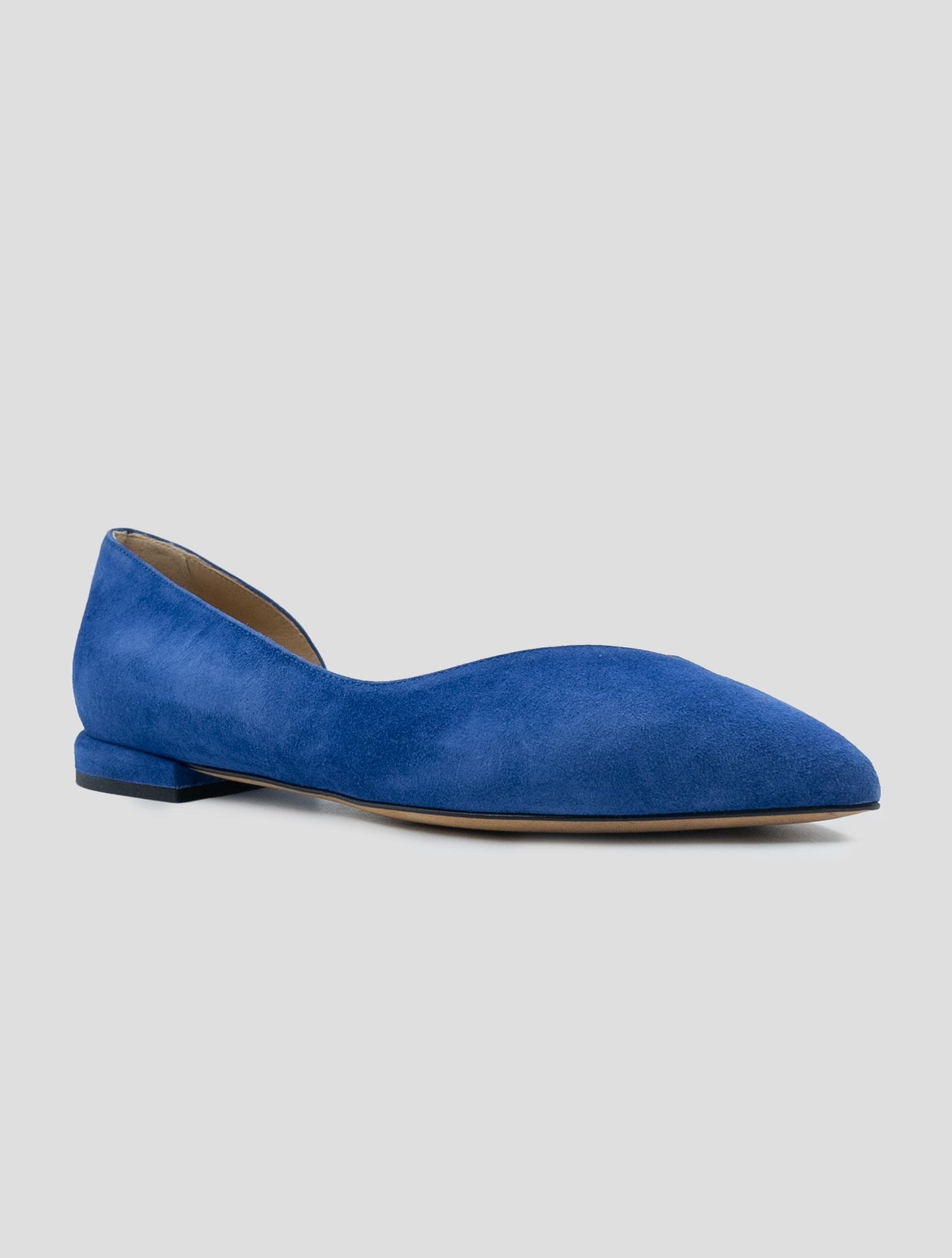 Kiton Blue Leather Suede Ballerina
