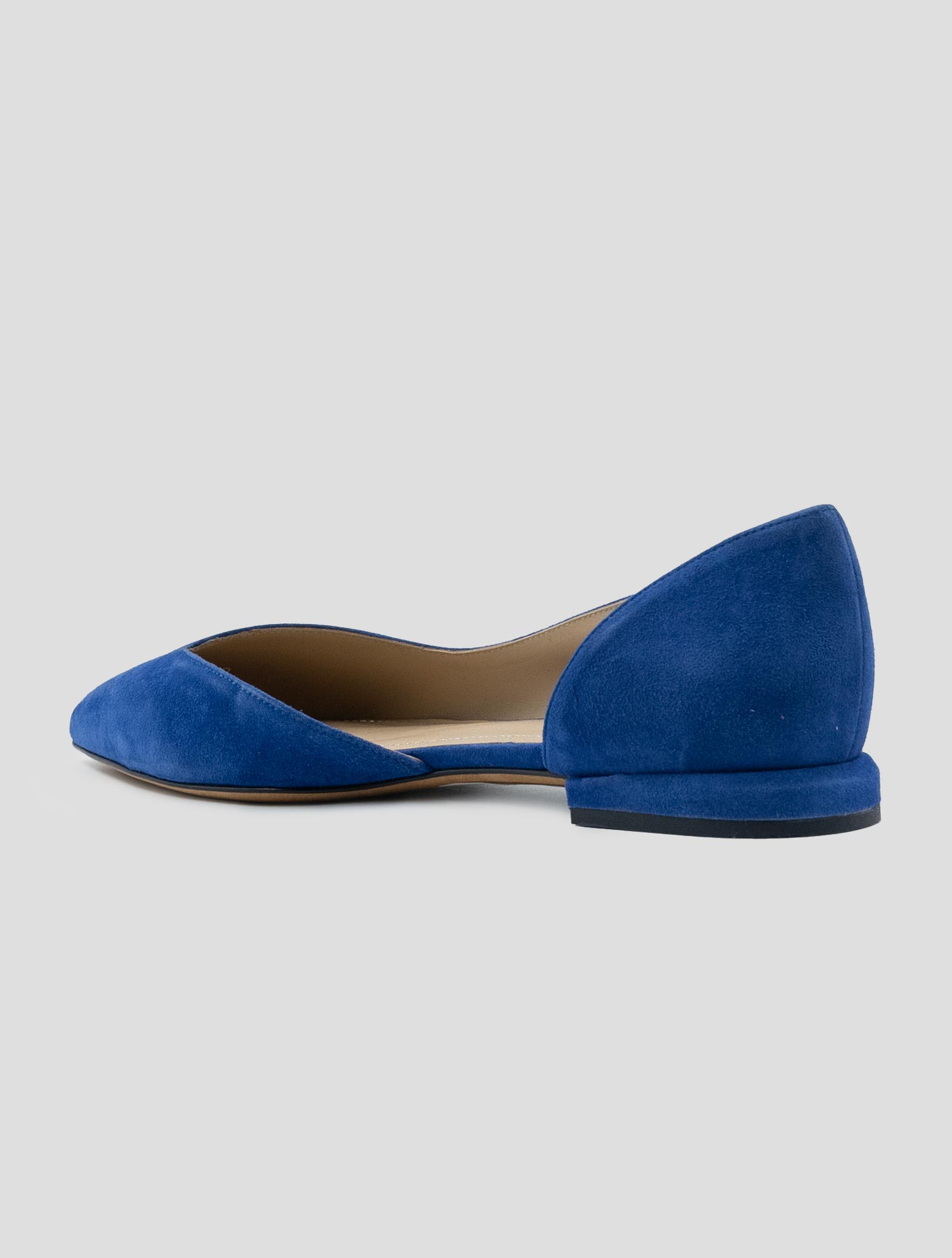Kiton Blue Leather Suede Ballerina