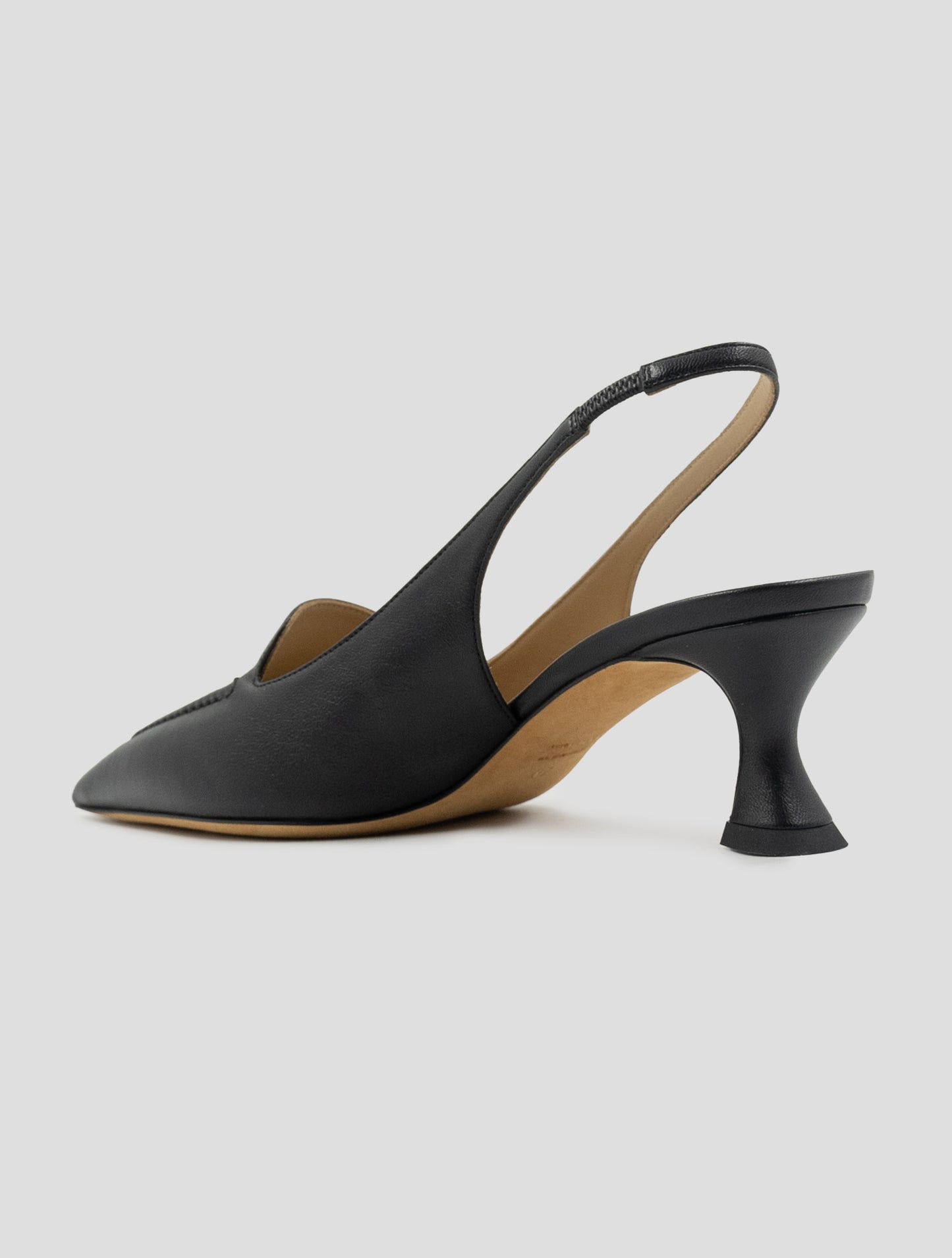 Kiton Black Leather Slingbacks