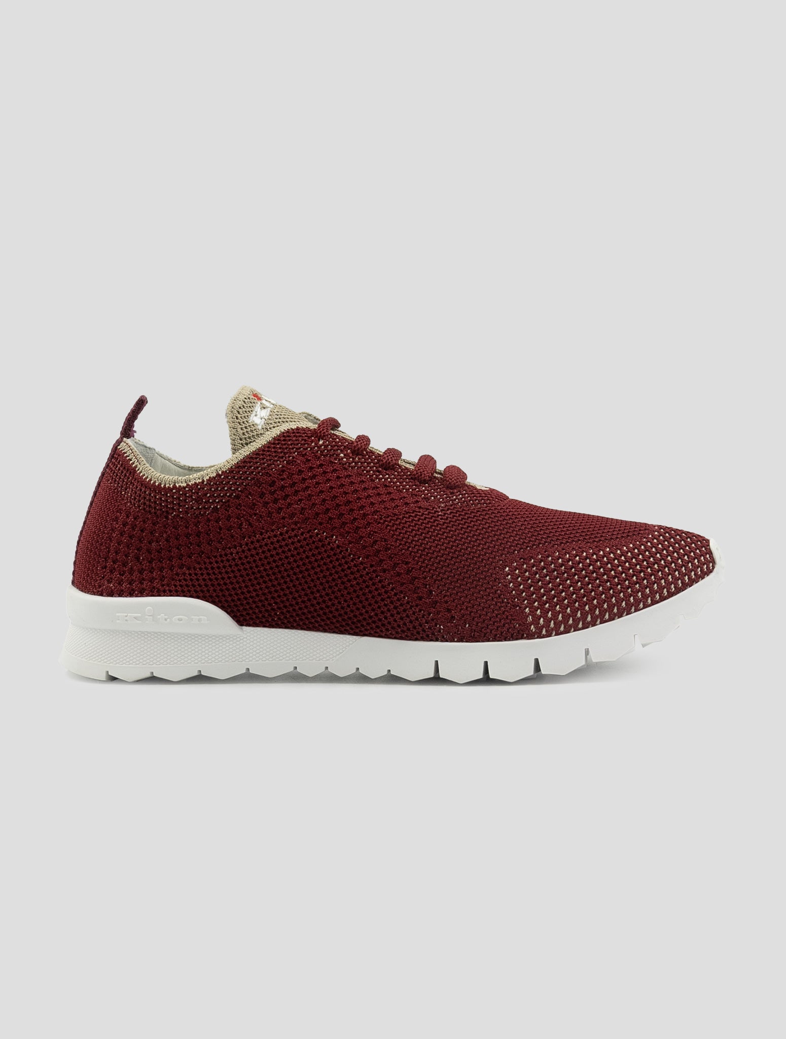 Kiton Burgundy Cotton Ea Sneakers