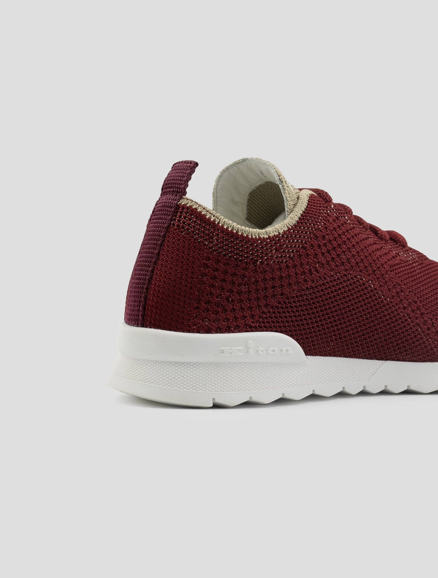 Kiton Burgundy Cotton Ea Sneakers
