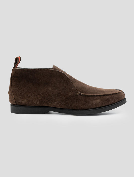Kiton Brown Leather Suede Loafers
