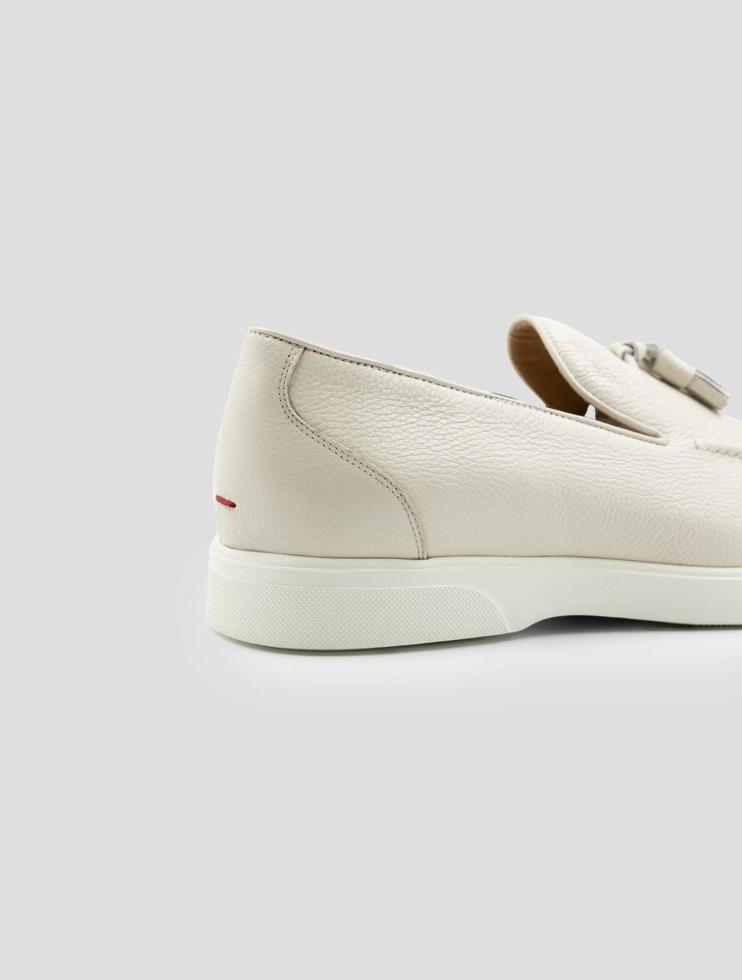Kiton White Leather Loafers