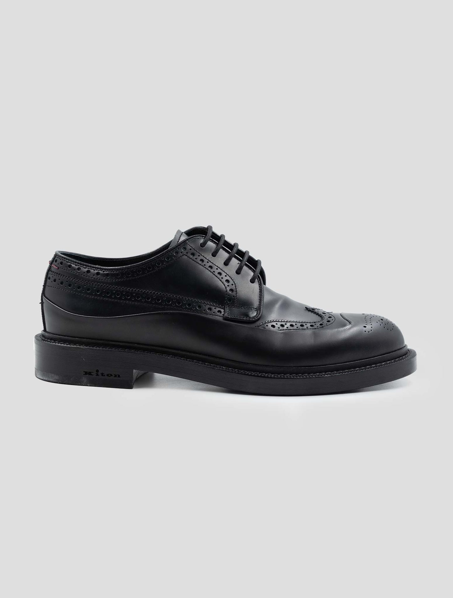 Kiton Black Leather Dress Shoes