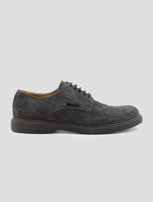 Kiton Gray Leather Suede Dress Shoes