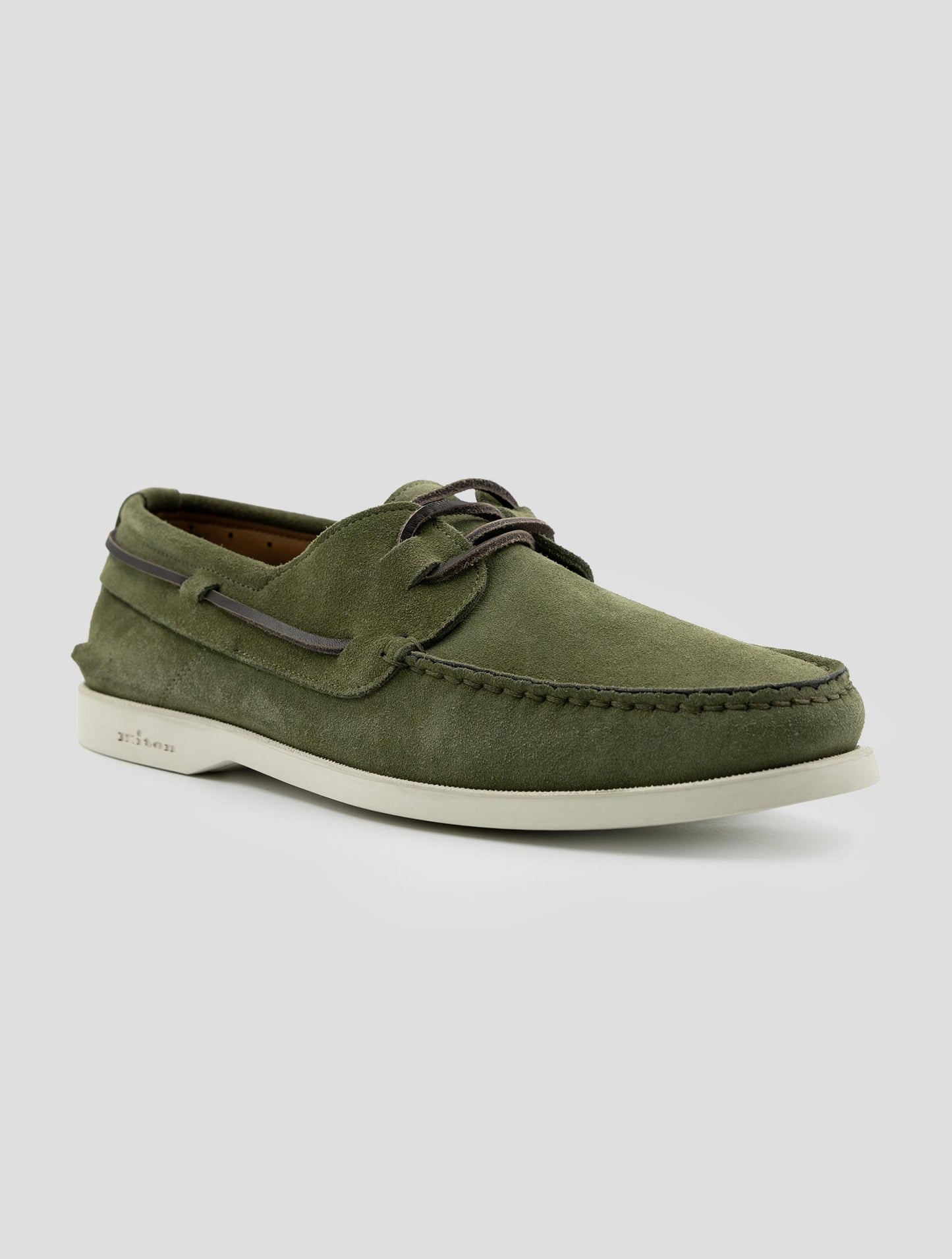 Kiton Green Leather Suede Loafers