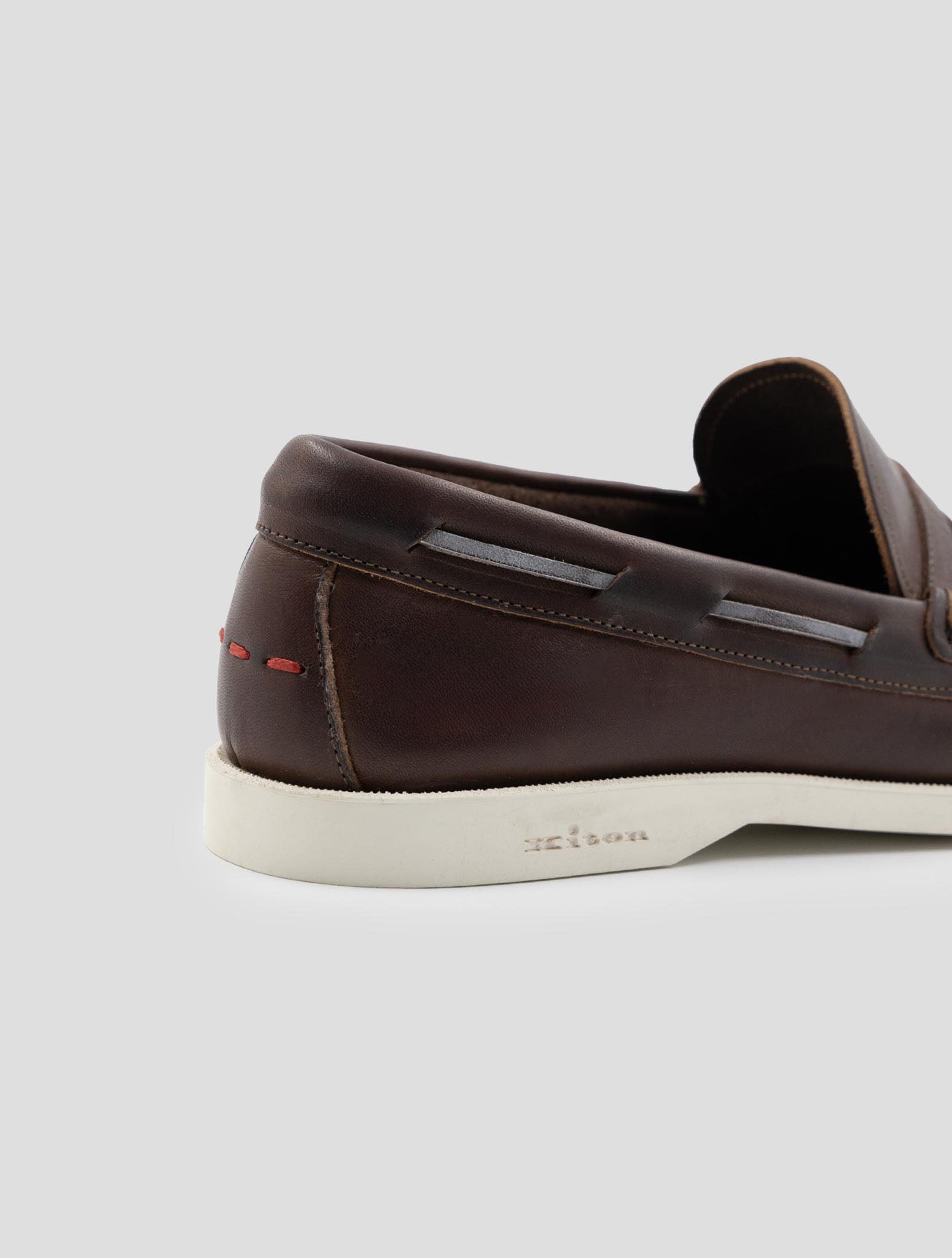 Kiton Brown Leather Loafers