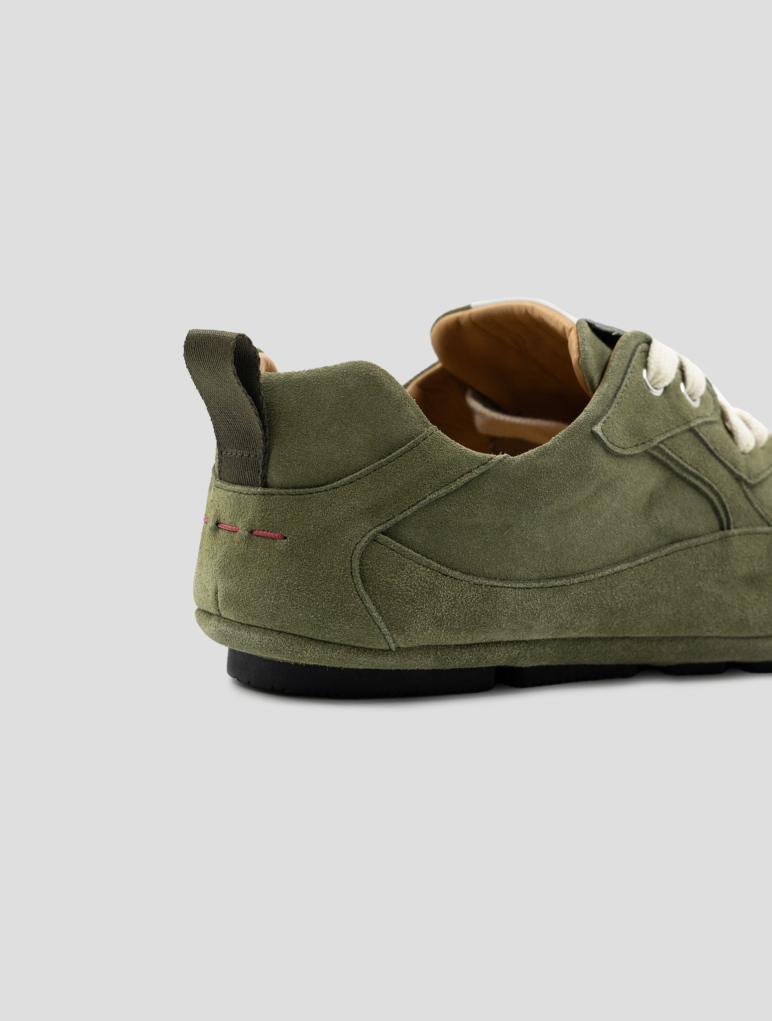 Kiton Green Leather Suede Sneakers