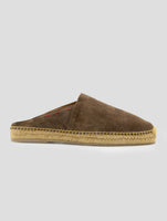 Kiton Brown Leather Suede Espadrillas