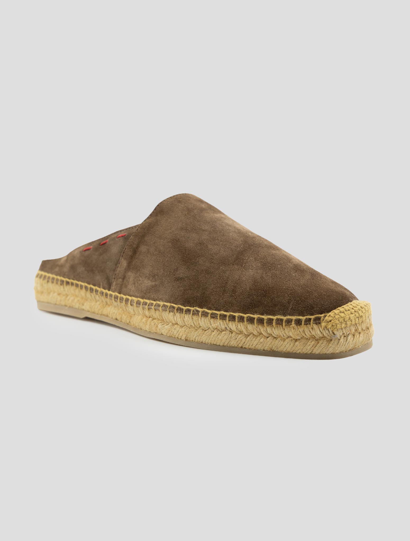 Kiton Brown Leather Suede Espadrillas