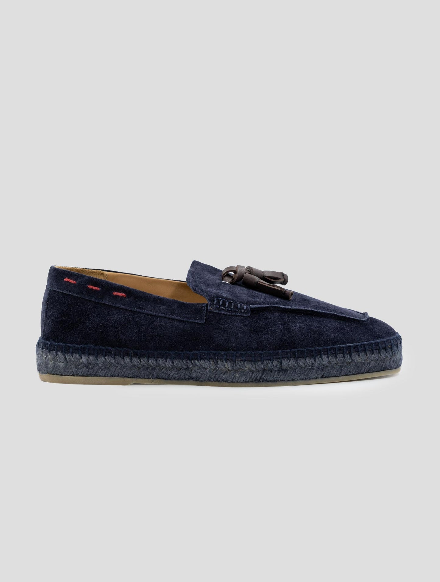 Kiton Dark blue Leather Suede Esparillas