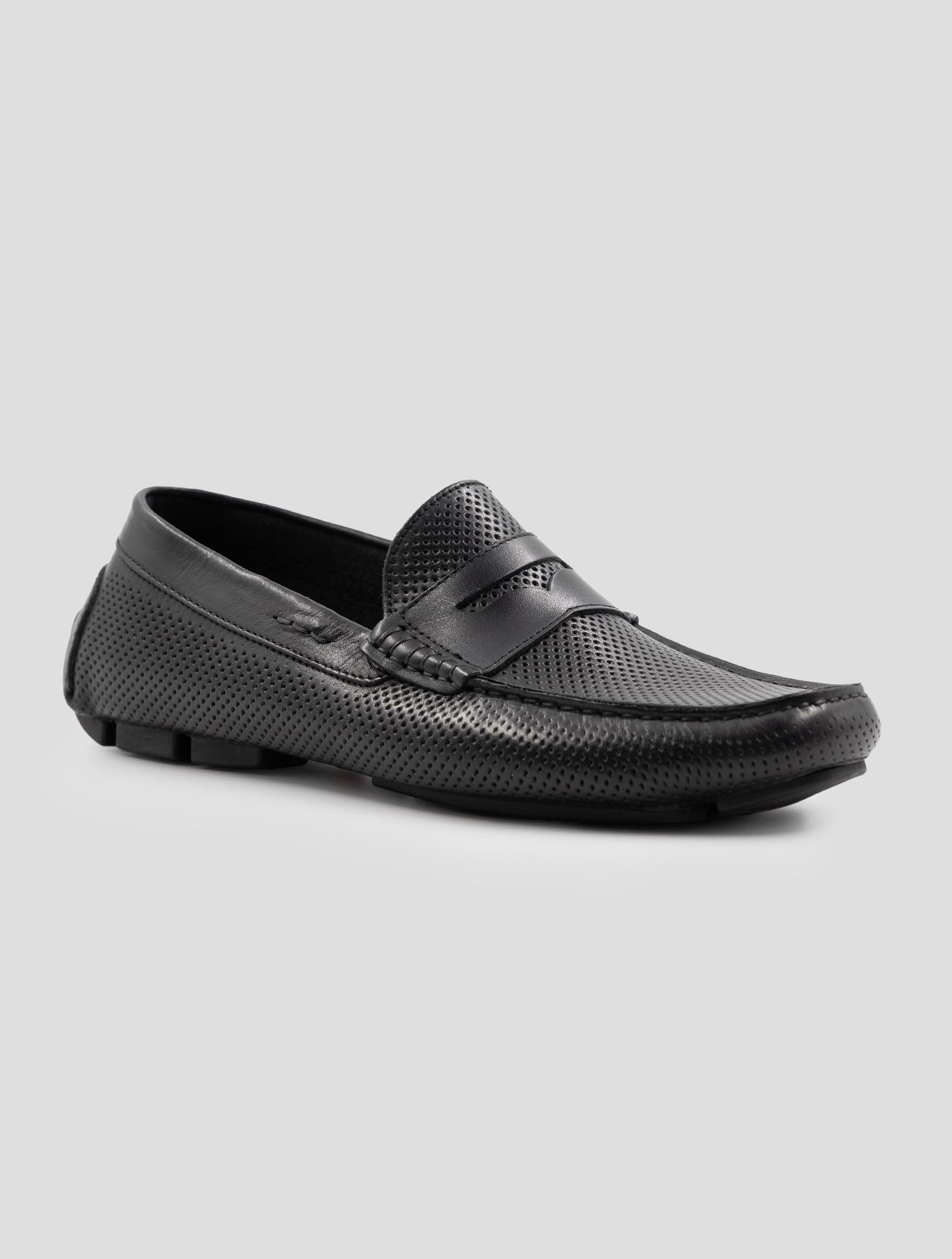 Kiton Black Leather Loafers